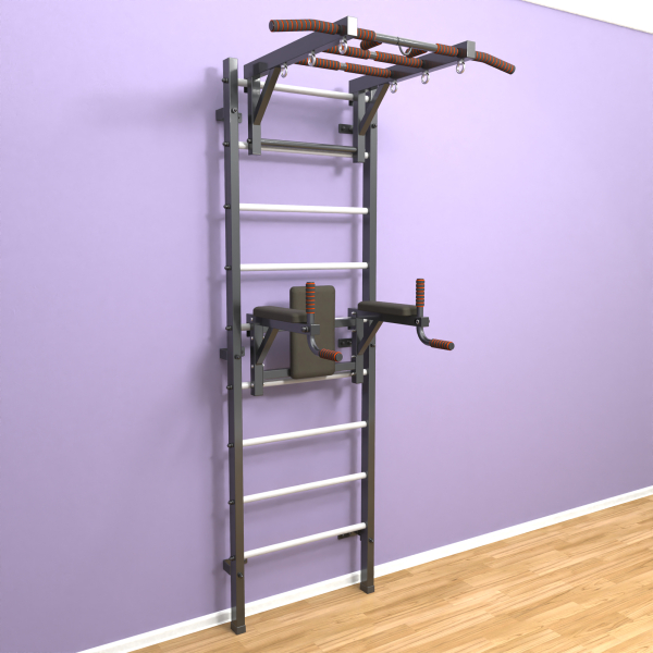 картинка Шведская стенка «LittleSport» Graphite Long 2.0 белые ступени от магазина Лазалка