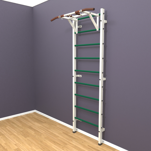 Шведская стенка «LittleSport» White Pull-Up зеленые ступени