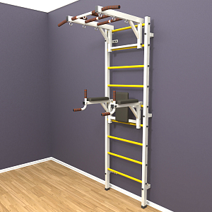 Шведская стенка "LittleSport" Long 2.0 (белый*желтый)