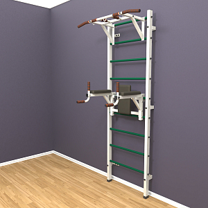 Шведская стенка "LittleSport" Pull-Up 2.0 (белый*зеленый)