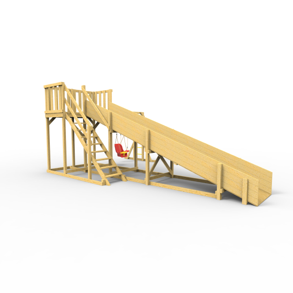 Детская площадка - деревянная горка Пикник "Зима №3" с рукоходом