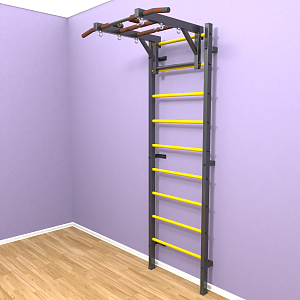 Шведская стенка "LittleSport" Long (черный*желтый)