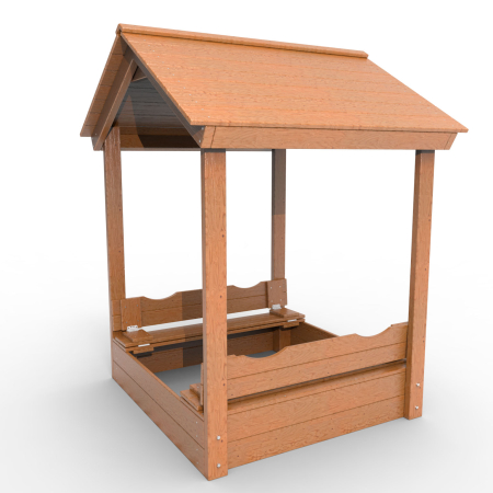 картинка Детская деревянная песочница с крышей "Оптимус" от магазина Лазалка