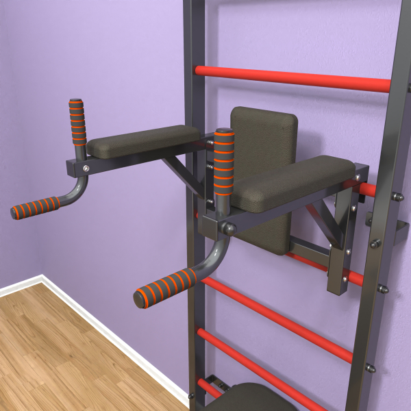 картинка Шведская стенка «LittleSport» Graphite Pull-Up 3.0 красные ступени от магазина Лазалка