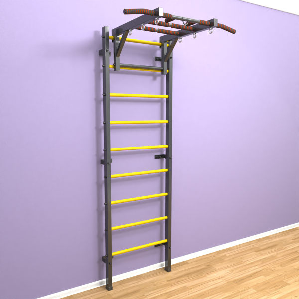 картинка Шведская стенка «LittleSport» Graphite Long желтые ступени от магазина Лазалка