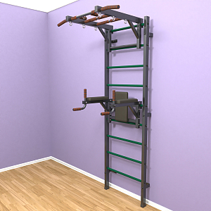 Шведская стенка "LittleSport" Long 2.0 (черный*зеленый)