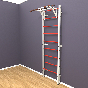 Шведская стенка "LittleSport" Pull-Up (белый*красный)