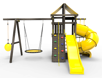 Детская площадка Пикник "Блэк" с винтовой трубой 6.1