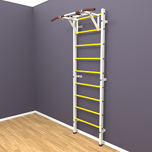 Шведская стенка "LittleSport" Pull-Up (белый*желтый)