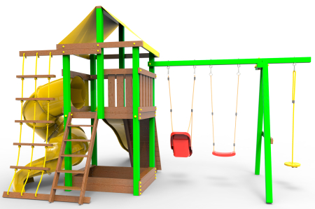 картинка Детская игровая площадка Пикник  "Элит" с винтовой трубой (зеленый) от магазина Лазалка