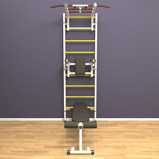 картинка Шведская стенка "LittleSport" Long 3.0 (белый*желтый) от магазина Лазалка