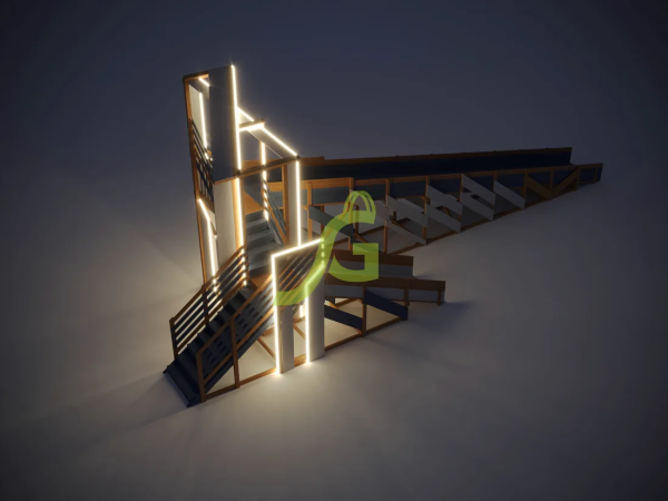 картинка Зимняя деревянная горка "IgraGrad Snow Fox 12 м" с двумя скатами мод.3 от магазина Лазалка