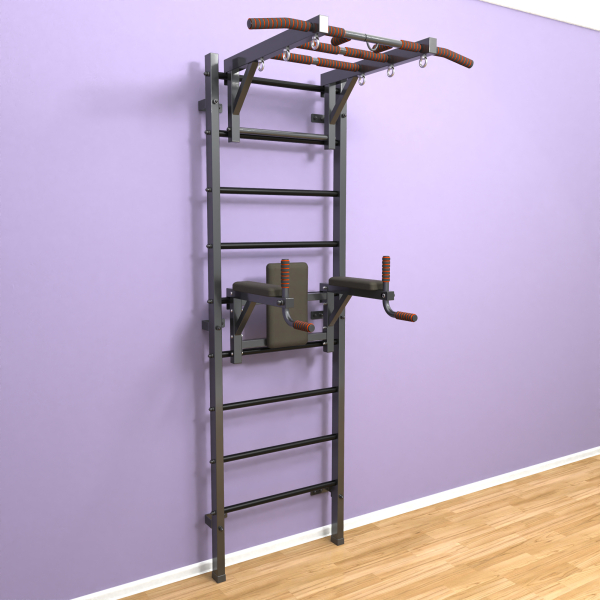 картинка Шведская стенка «LittleSport» Graphite Long 2.0 черные ступени от магазина Лазалка